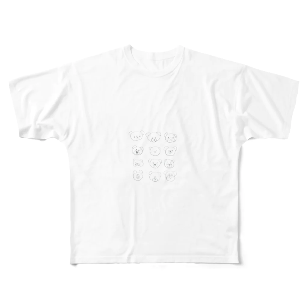 wait____forのくま模様 フルグラフィックTシャツ