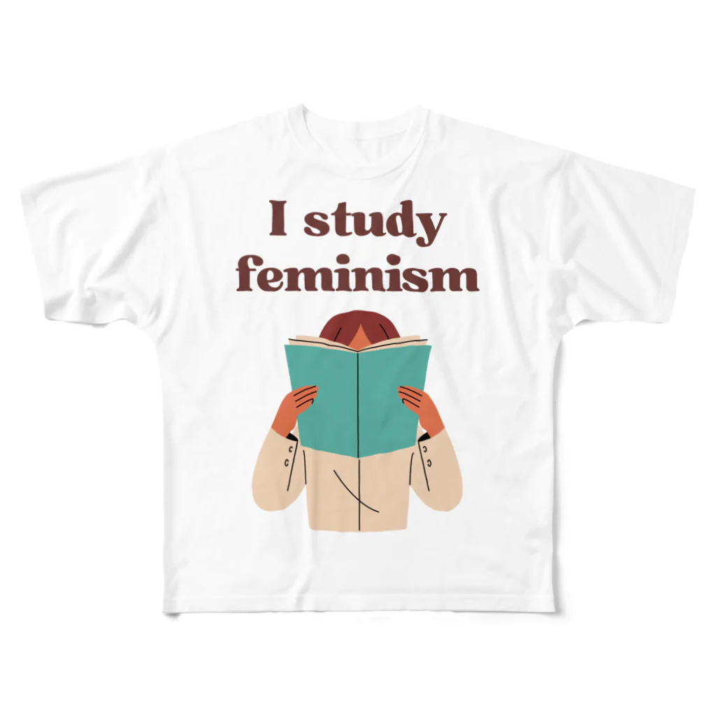 GG Voice & ActionのI study feminism フルグラフィックTシャツ