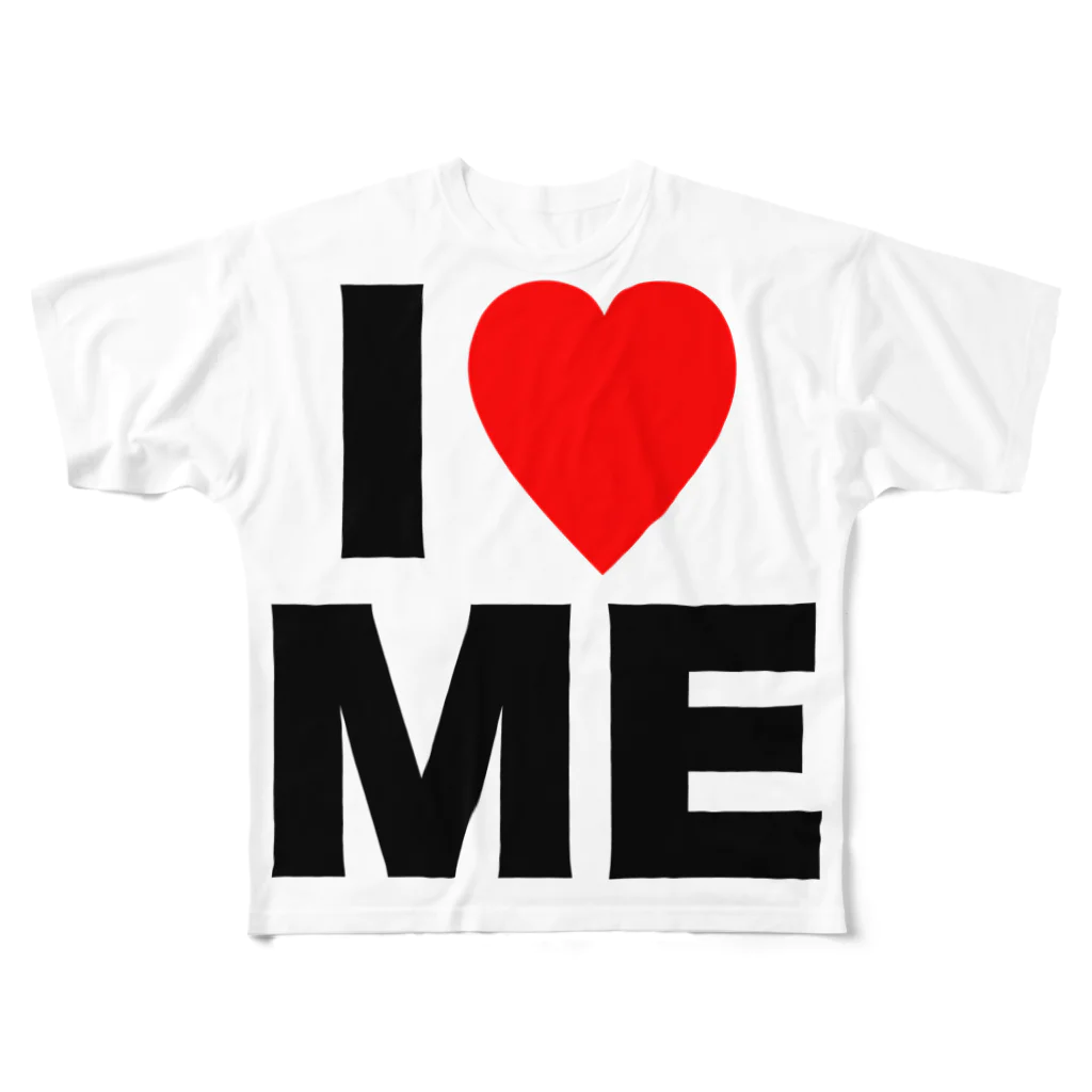 【シリーズ】おもしろ格言ショップの【おふざけシリーズ】I♡ME All-Over Print T-Shirt