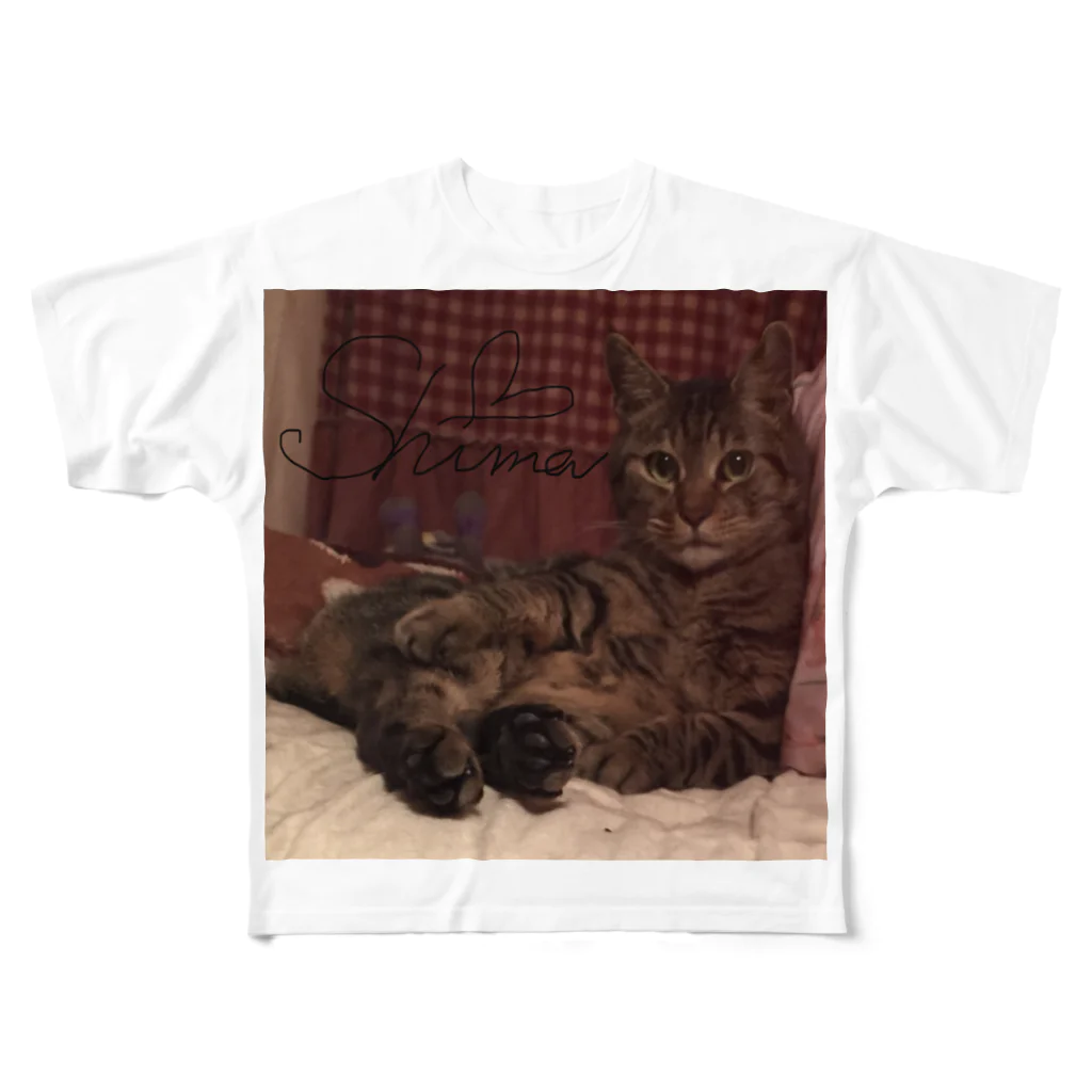 ぬこだいすき飼い主のしまおちゃんしぇくしーぽーず フルグラフィックTシャツ