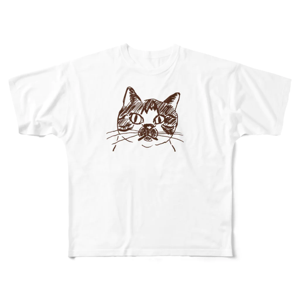 猫ねむりzzz..のブチ猫さん フルグラフィックTシャツ