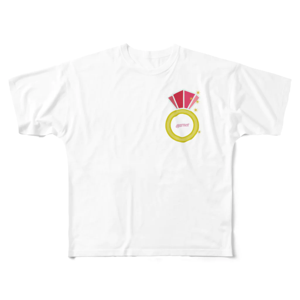 おしゃまち歩き【北海道】の誕生石シリーズ（1月・ガーネット） フルグラフィックTシャツ