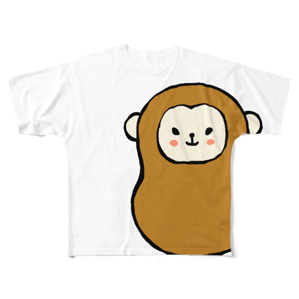 Ran_Azureのマトリョーシカ・サル フルグラフィックTシャツ