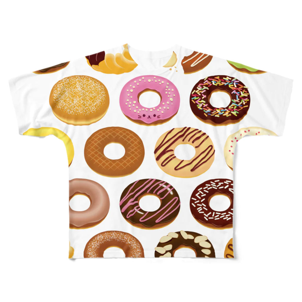 カフェスイーツデザインのドーナツ All-Over Print T-Shirt