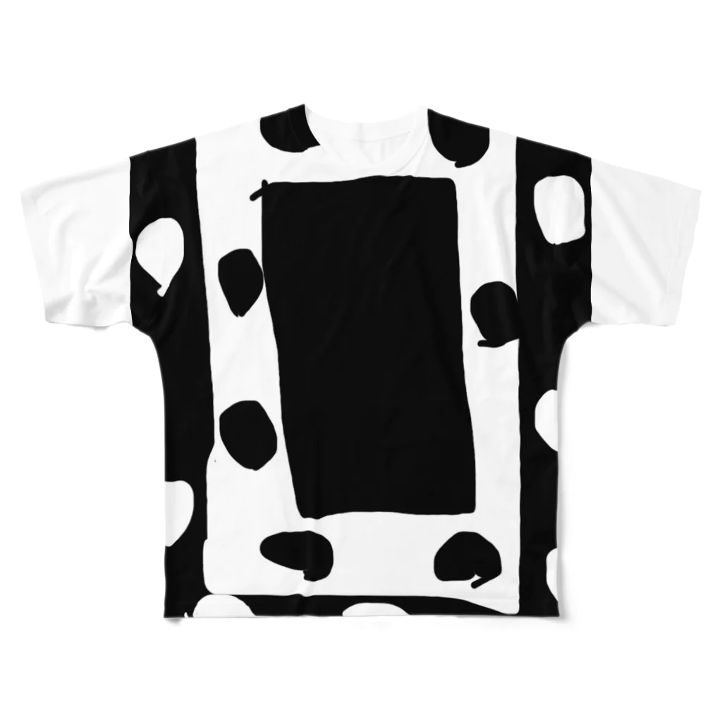 kakukaku-niconico［カクカクニコニコ］のま〜るしかく フルグラフィックTシャツ