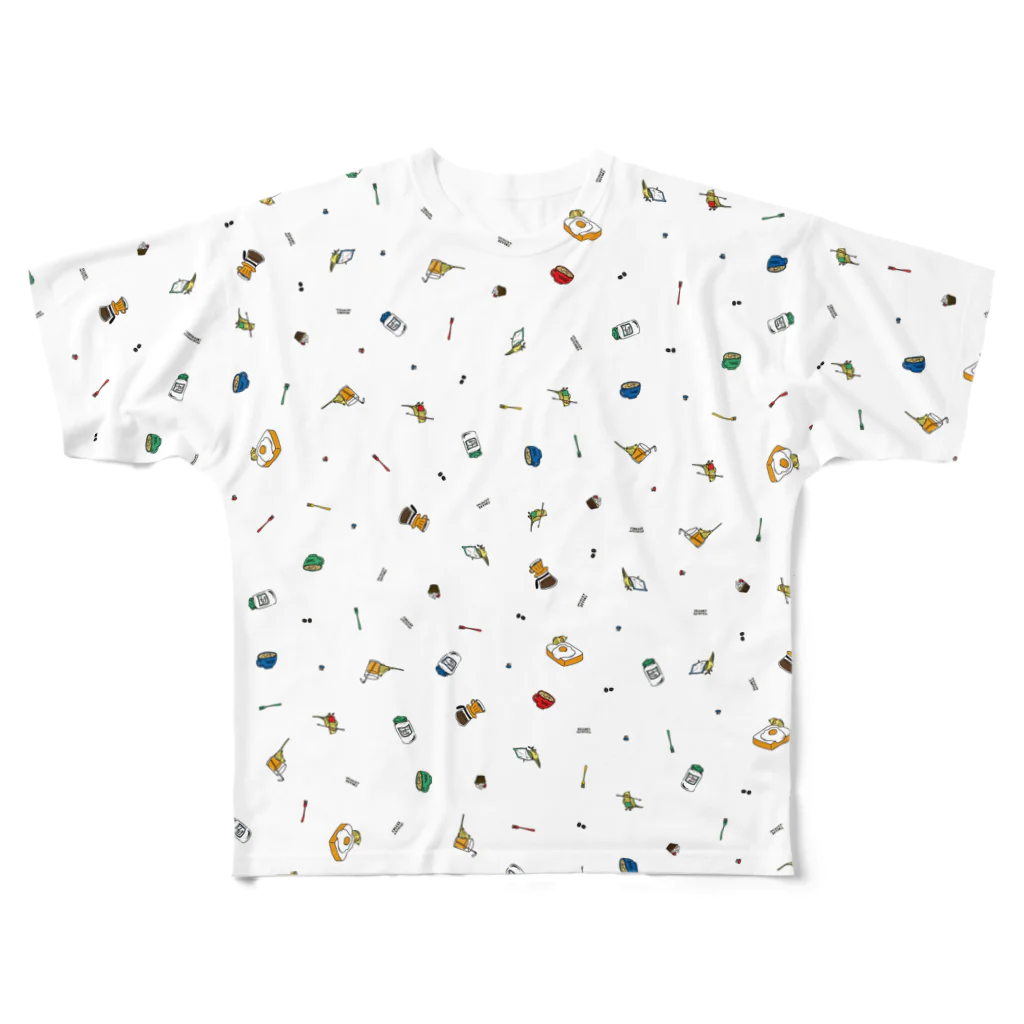 TSUKIMI COFFEEの【両面T】おてつだい柄 こまかい All-Over Print T-Shirt