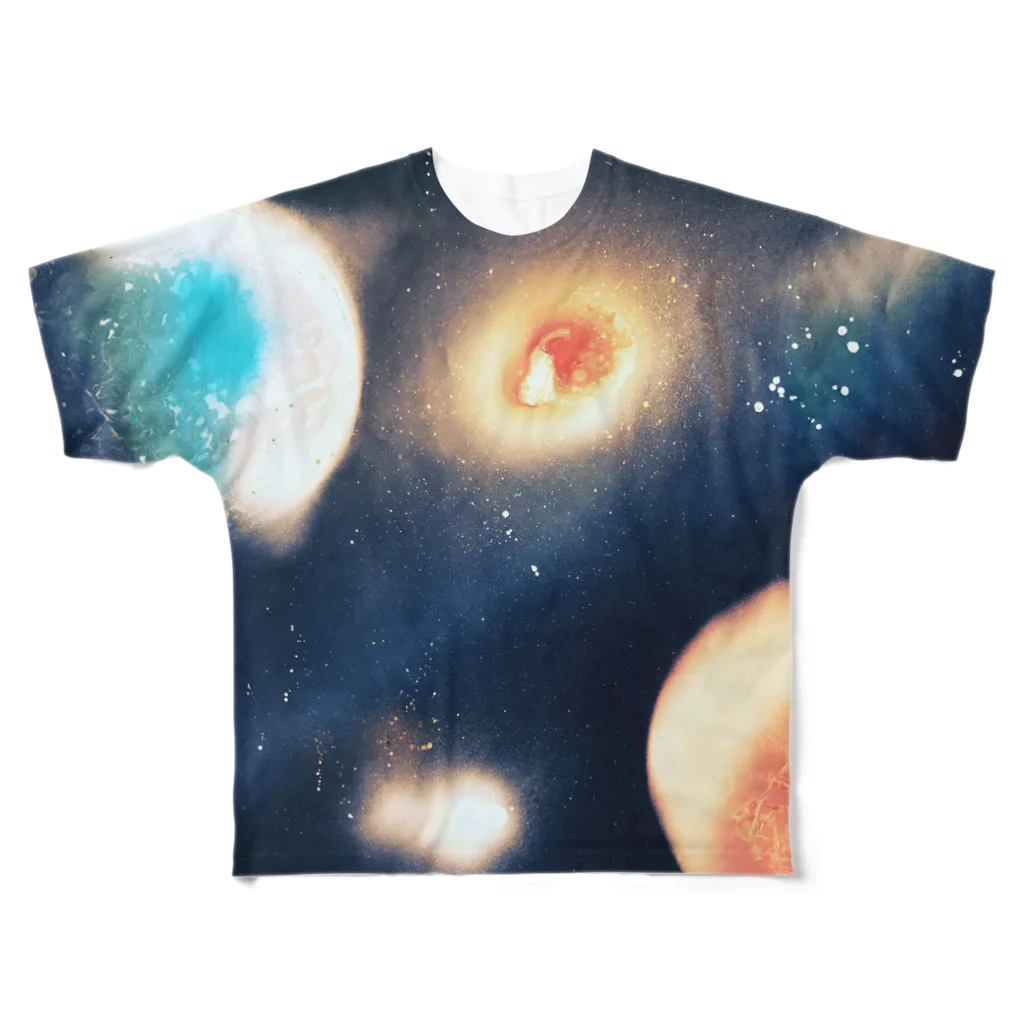 えみねこの原始宇宙創造 フルグラフィックTシャツ