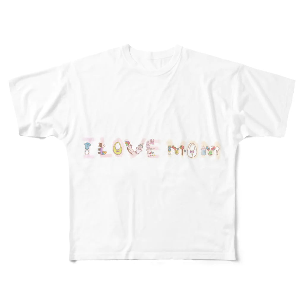 oharunorakugakiのI  LOVE MOM. フルグラフィックTシャツ