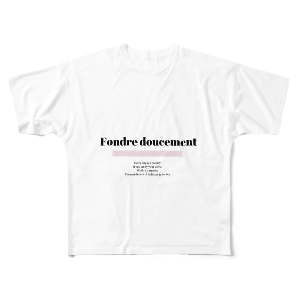 kanakoのFondre doucement フルグラフィックTシャツ