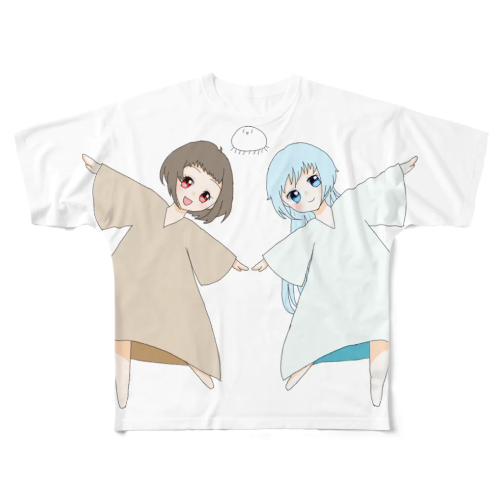 おとなしのおとくた双子ポーズ All-Over Print T-Shirt