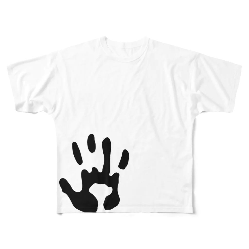 犬田猫三郎の心霊ハンド フルグラフィックTシャツ