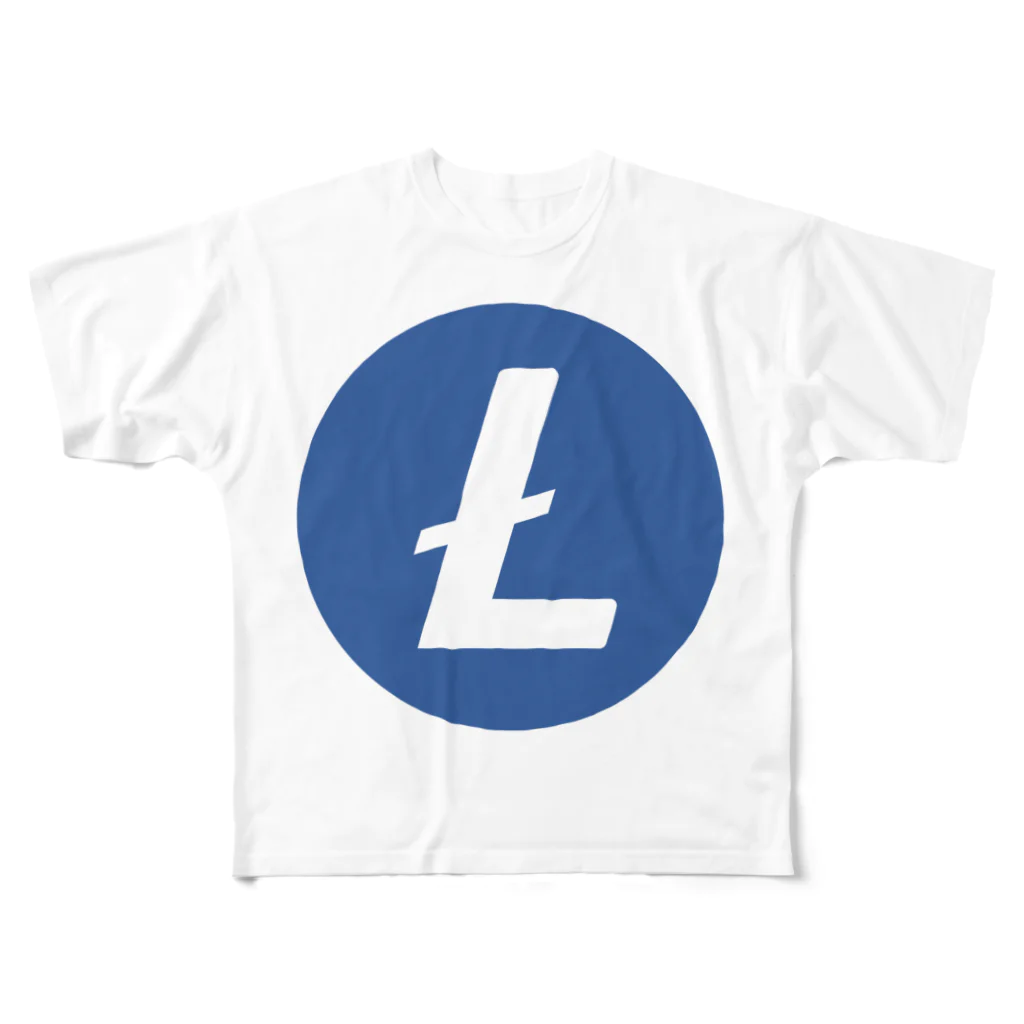 OWLCOIN ショップのLitecoin ライトコイン フルグラフィックTシャツ