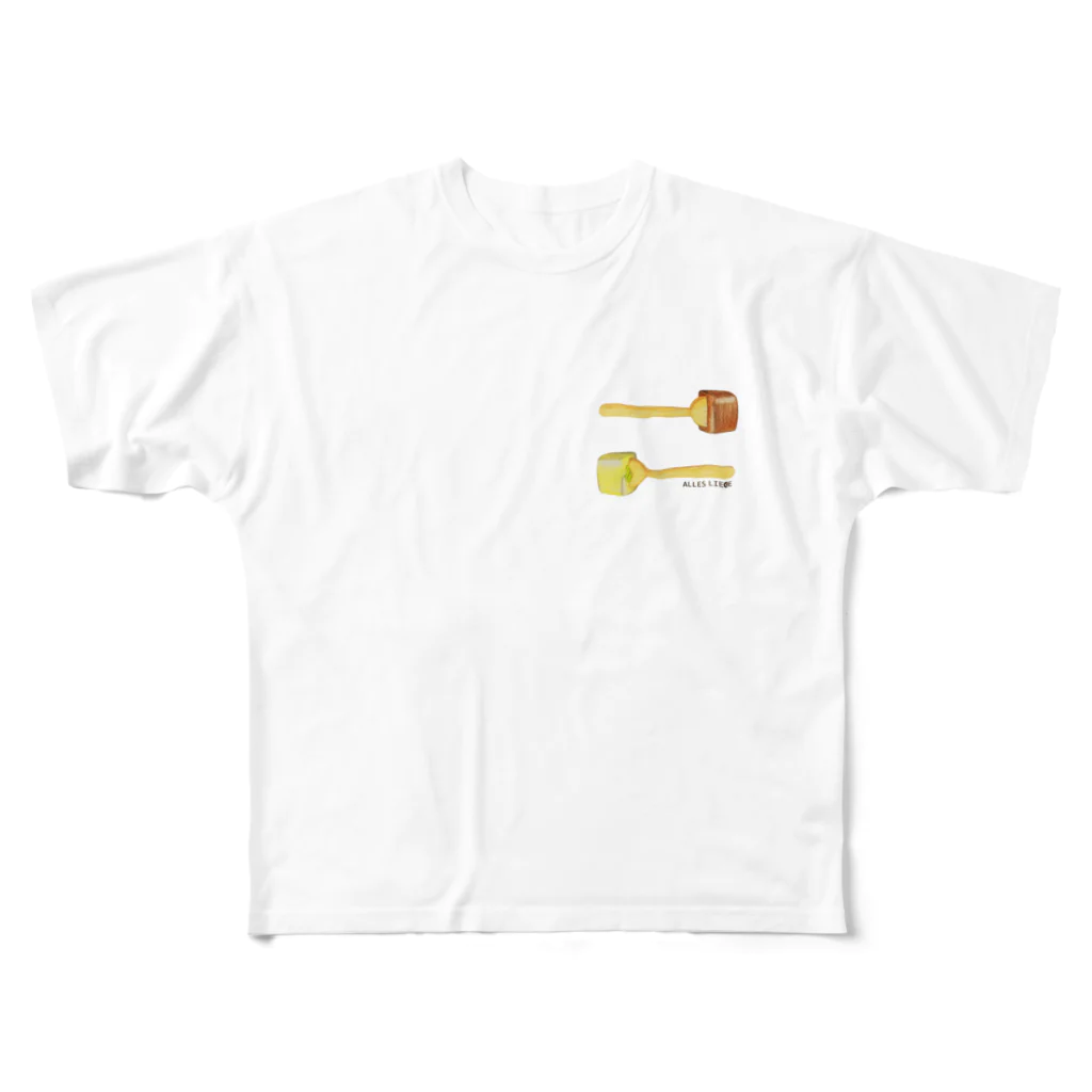 Alles Liebeのホットチョコレート フルグラフィックTシャツ