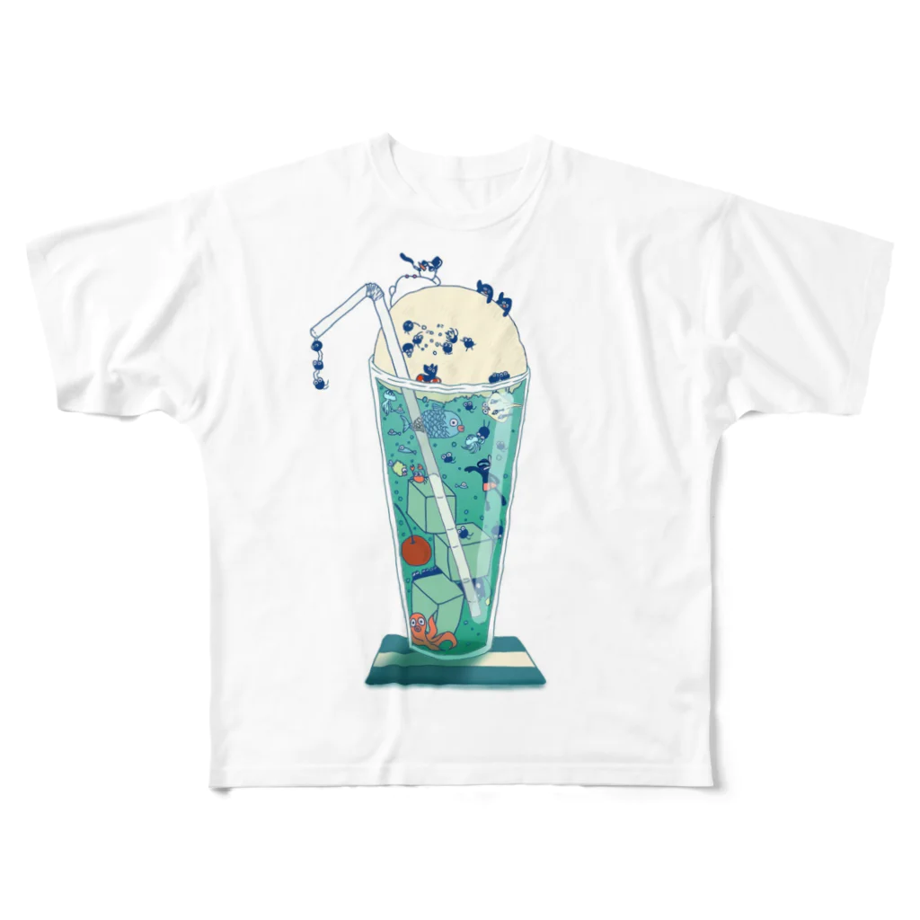 先鋭さんのメロンソーダ水族館 All-Over Print T-Shirt