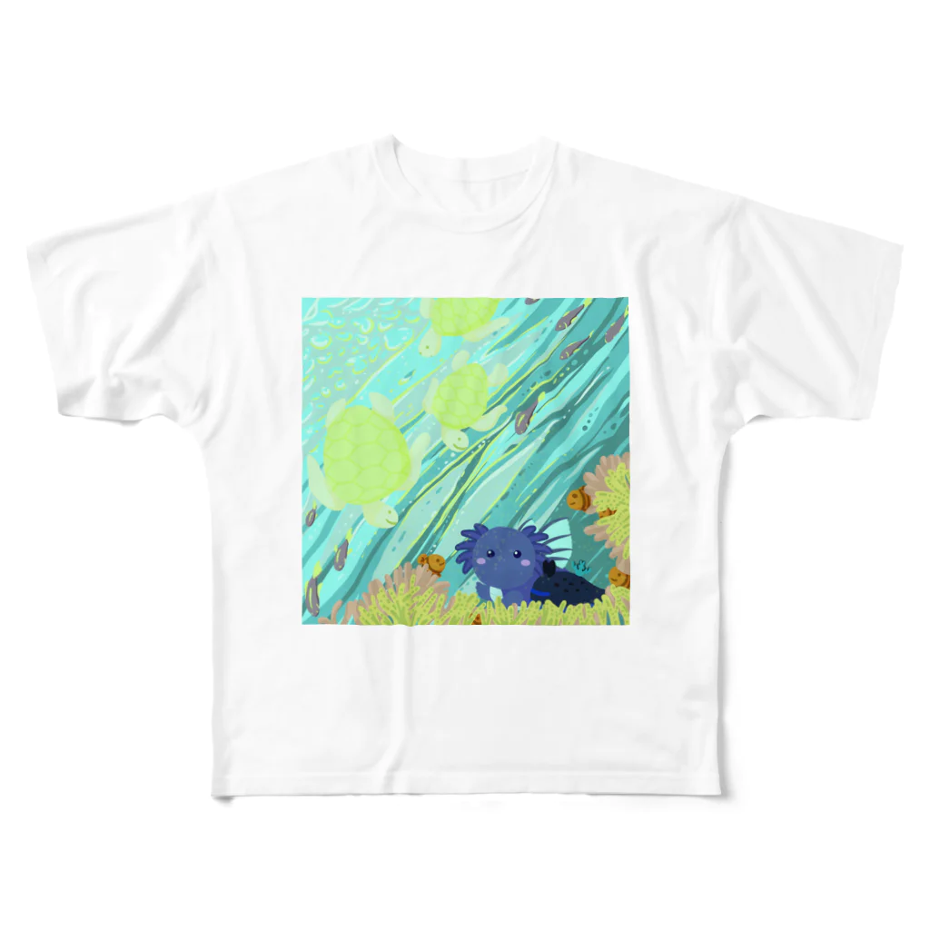 ariariartのBlue submarine【コラボ作品】 All-Over Print T-Shirt