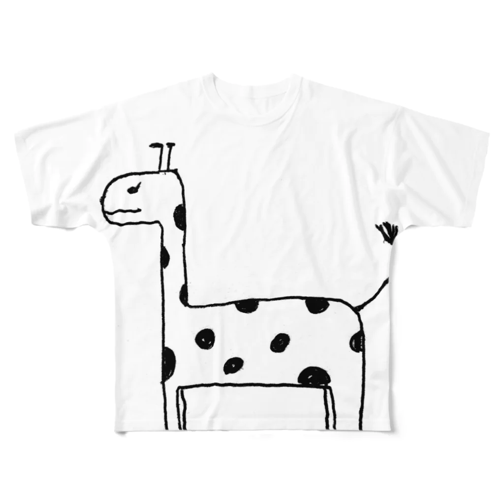 りんこの絵のグッズのきりんちゃん フルグラフィックTシャツ