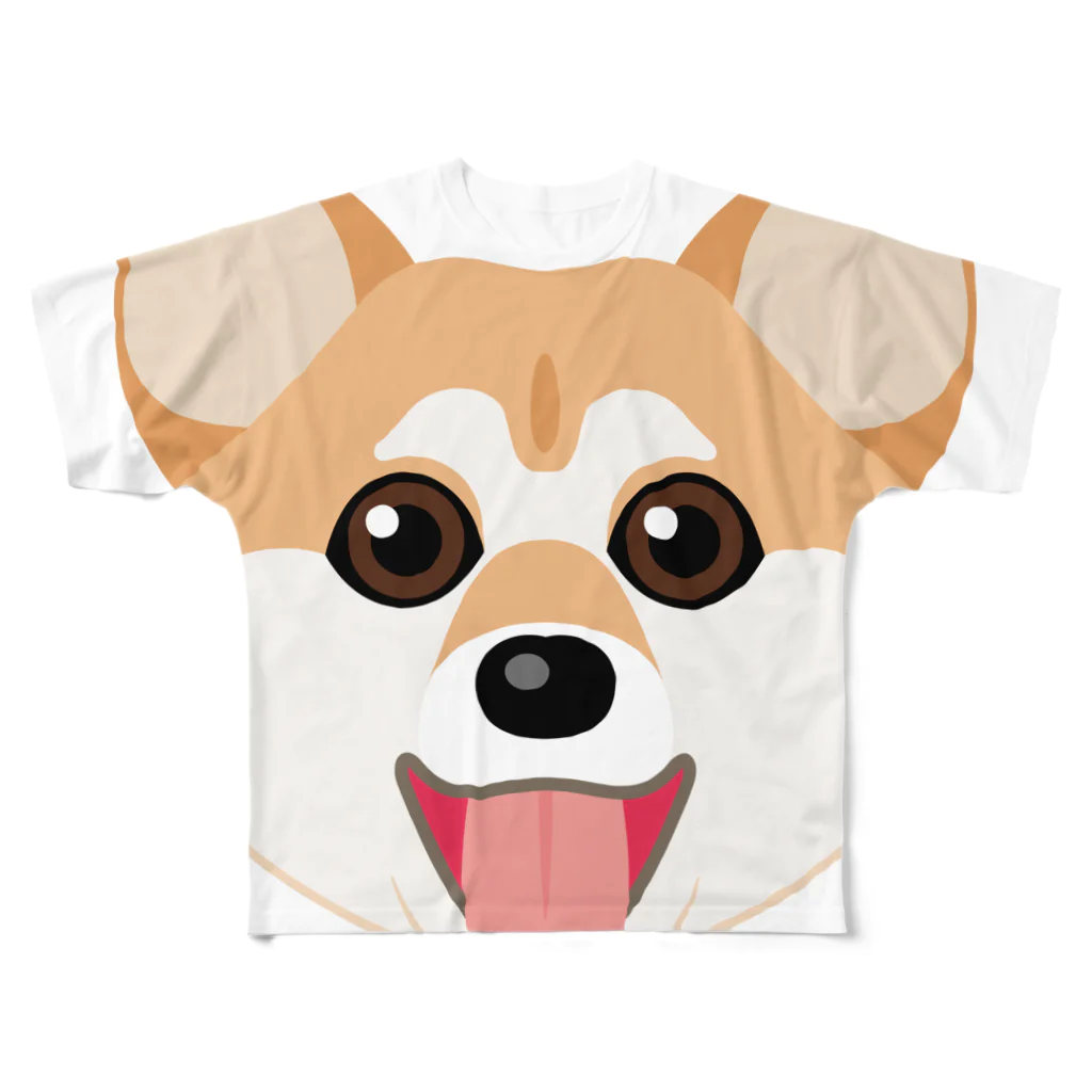 kimchinのかわいい柴犬 フルグラフィックTシャツ