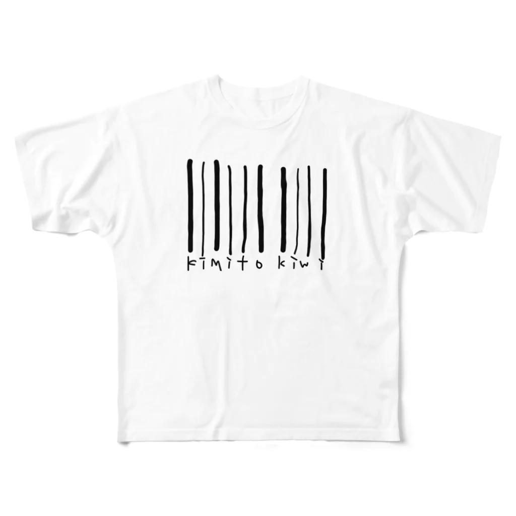 きういーずしょっぷのkimi to kiwi (バーコード) All-Over Print T-Shirt