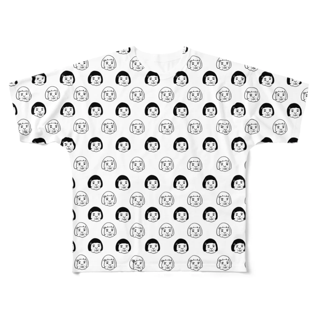 キャロライン企画の憎めないブス総柄 All-Over Print T-Shirt