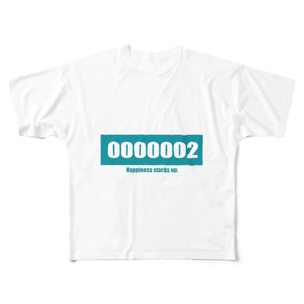 思いついた言葉集めましたのHappiness stacks up.002 フルグラフィックTシャツ