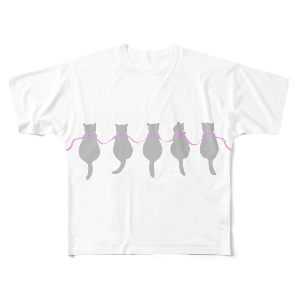 Amiのロシアンブルーとリボン All-Over Print T-Shirt