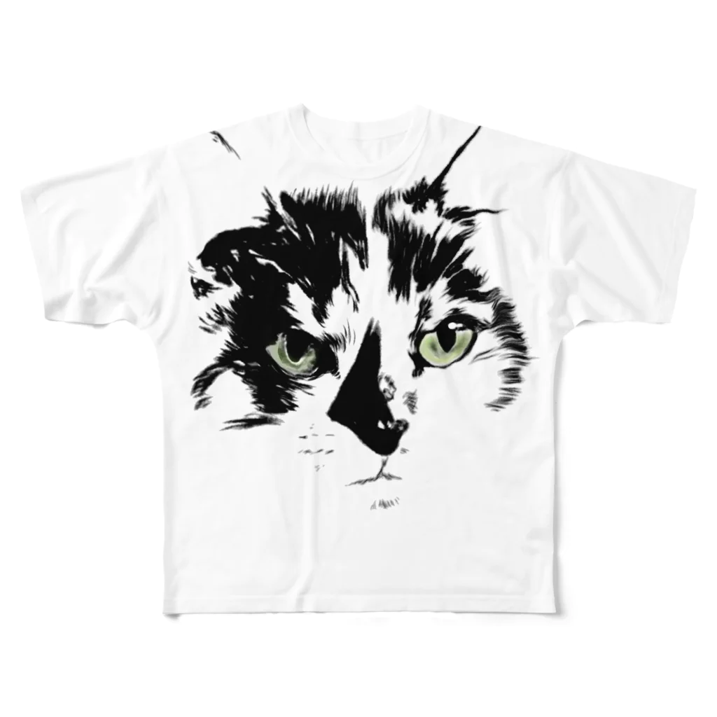 Claymanの猫 フルグラフィックTシャツ