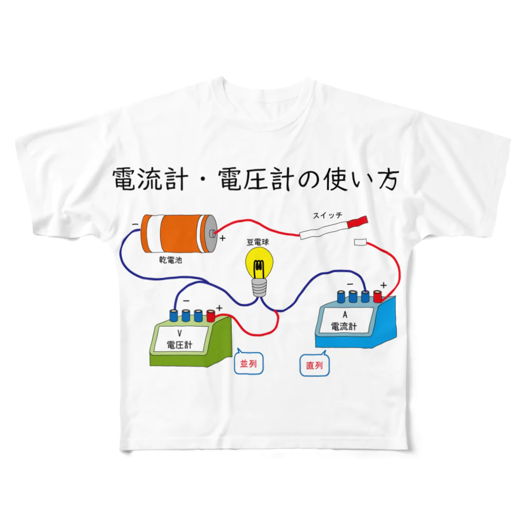 miu8080の理科　電流 フルグラフィックTシャツ