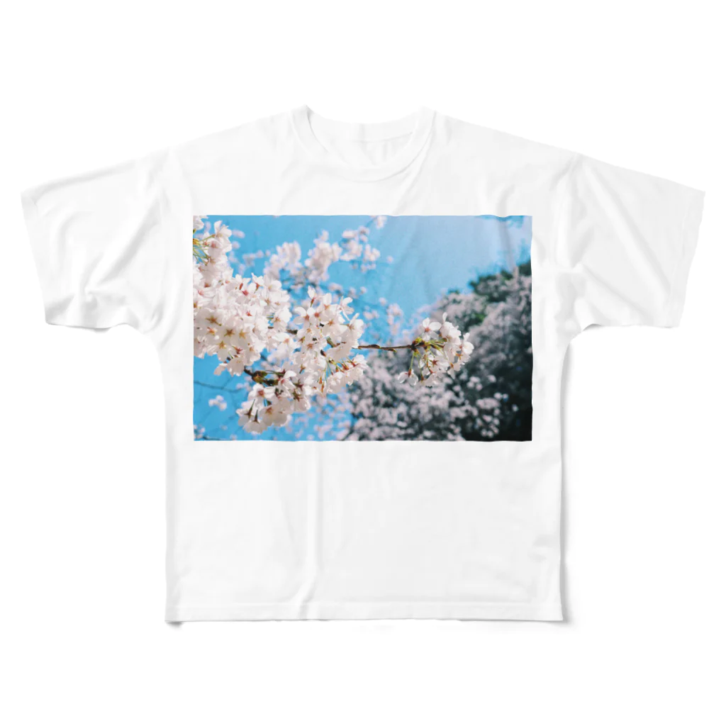 まー。のエモい桜 フルグラフィックTシャツ