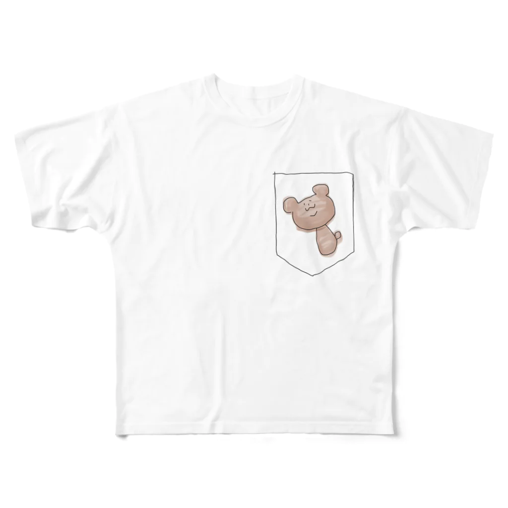 ふきんの気まぐれショップの二重アゴだよクマさん。 All-Over Print T-Shirt