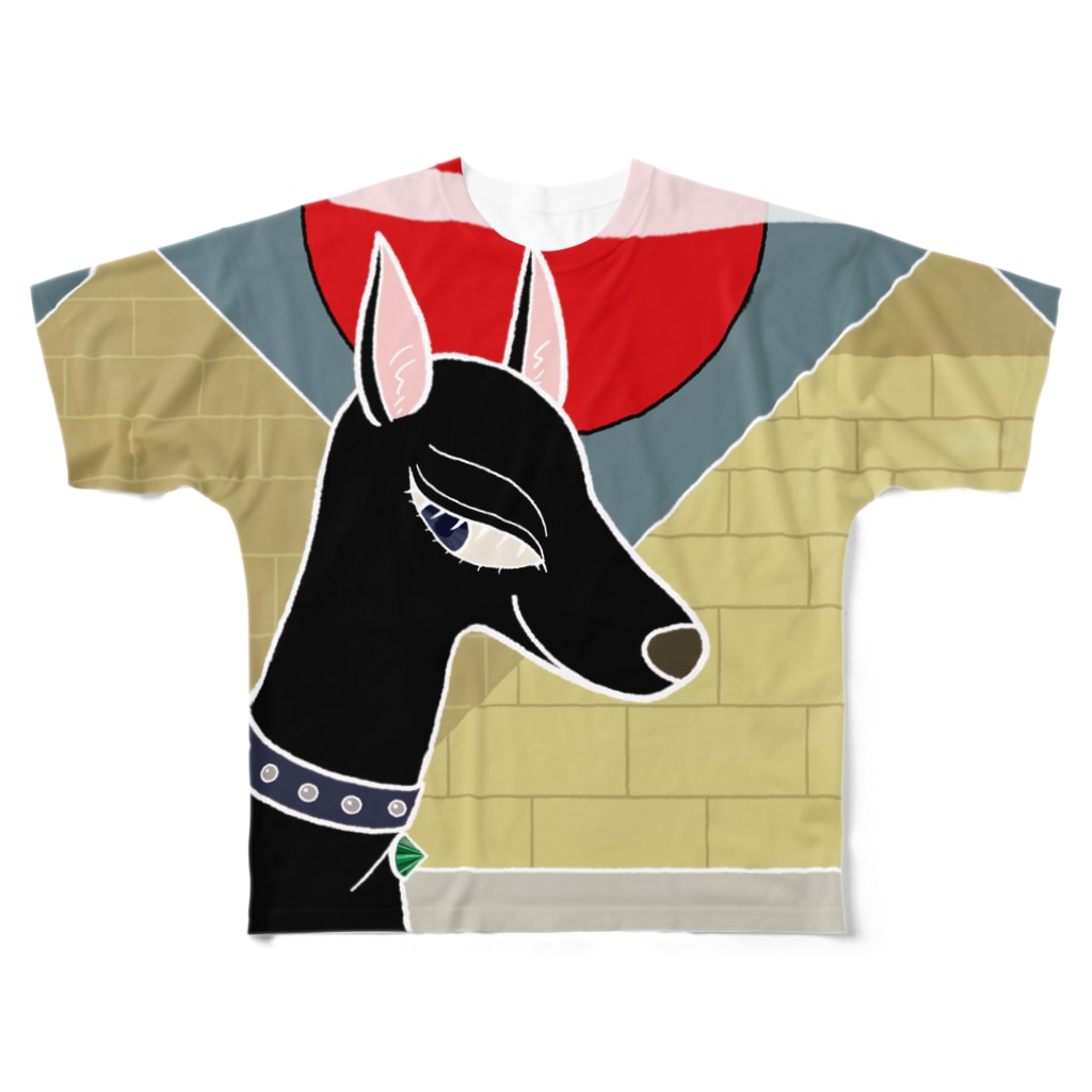 上/うえのエジプトの犬 All-Over Print T-Shirt