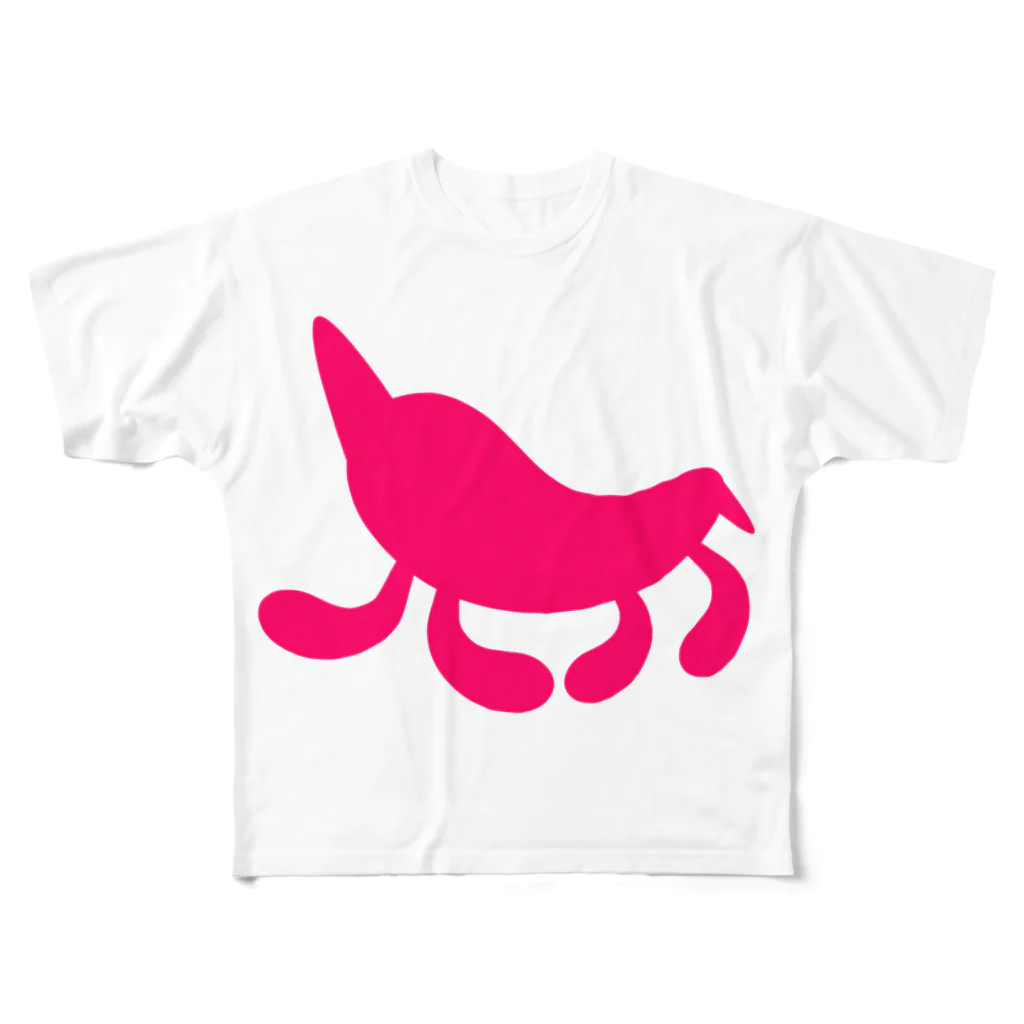 月ノ子の森に恋してのMoondrop Pink All-Over Print T-Shirt