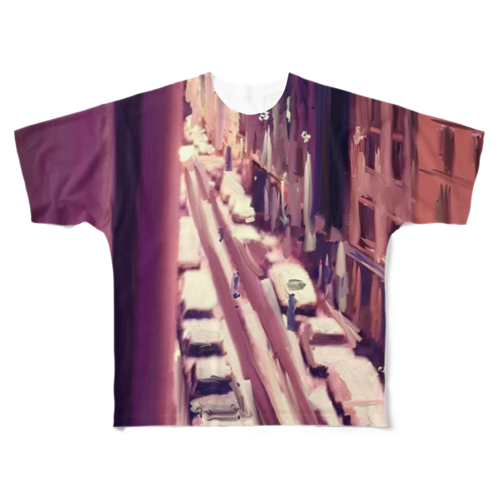 Ito  YoshiのParis Jacques Bonsergent All-Over Print T-Shirt