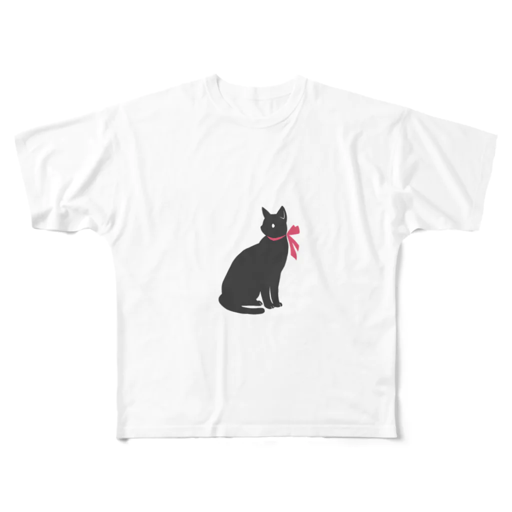 Tea Drop Sのくろねこ フルグラフィックTシャツ