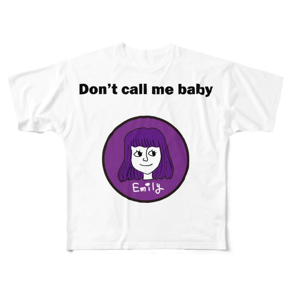 エミリーひとり雑貨部のDon't call me baby フルグラフィックTシャツ