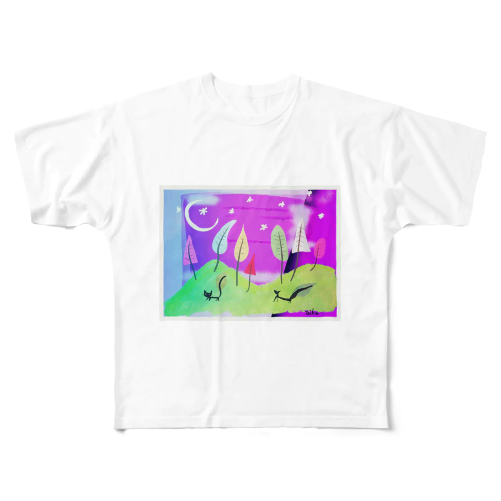 aikoのからふる森の夜 All-Over Print T-Shirt