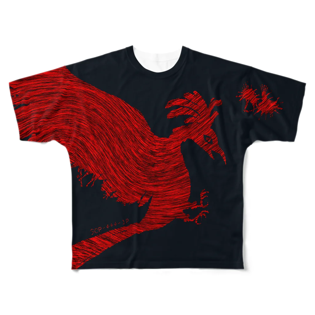 魚の目玉 SUZURI店のSCP-444-JP 認識の鳥 All-Over Print T-Shirt