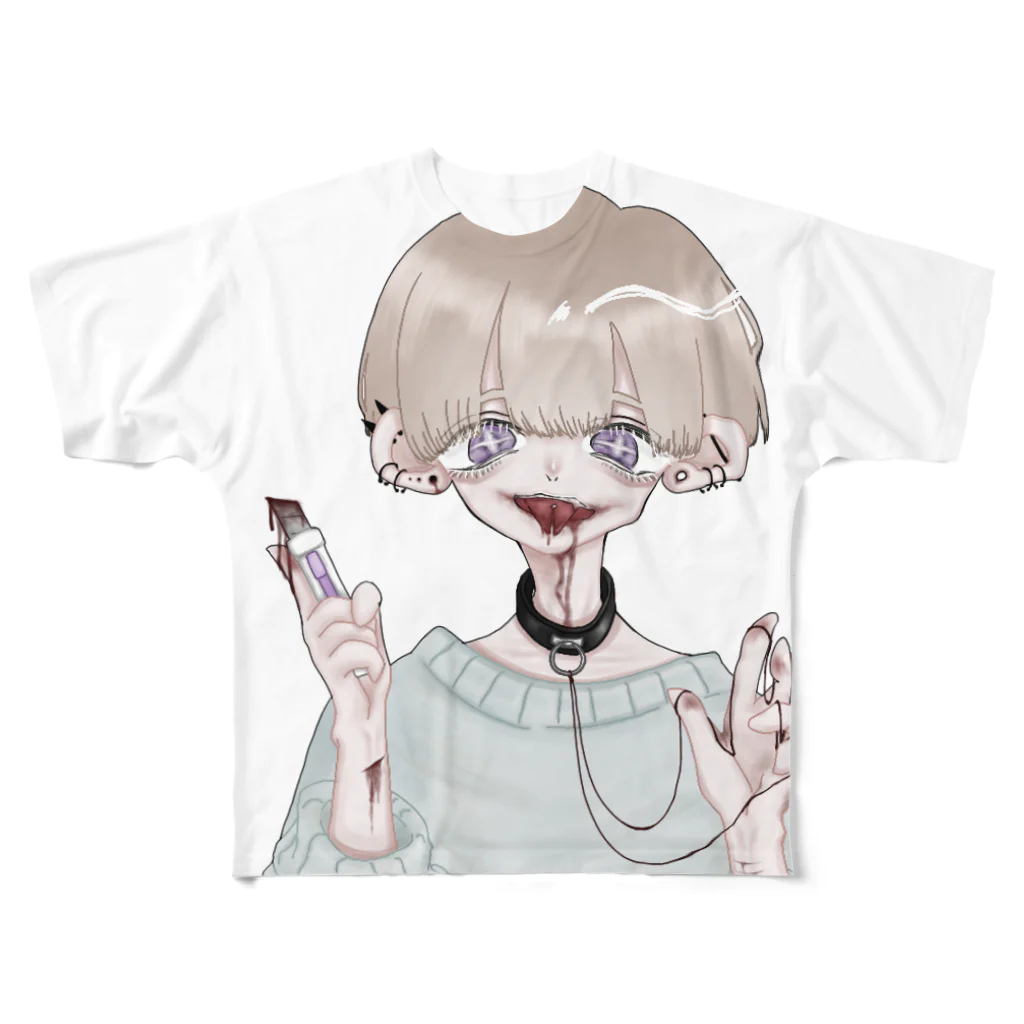 纈珠✝︎のいつも元気な男の子 フルグラフィックTシャツ