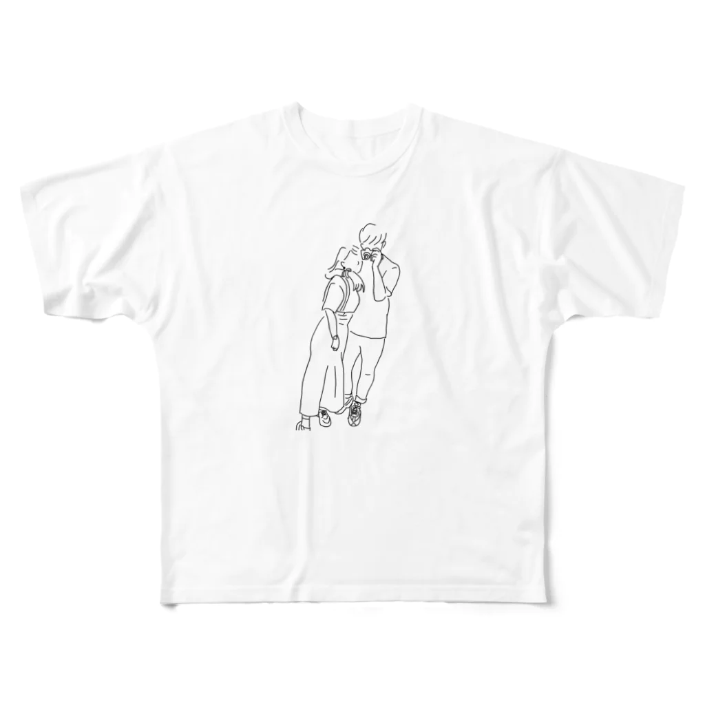 kanipanの大学生カップル All-Over Print T-Shirt