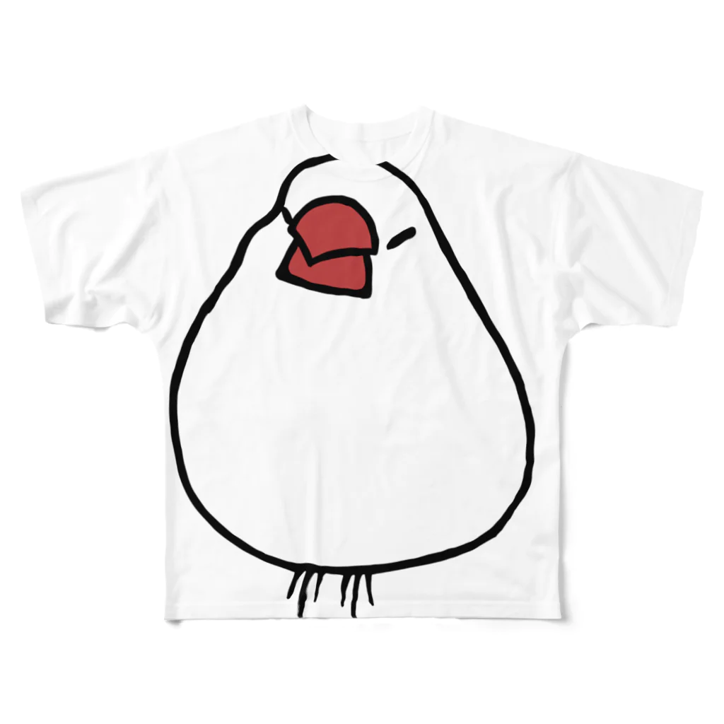 243のおもち文鳥 フルグラフィックTシャツ