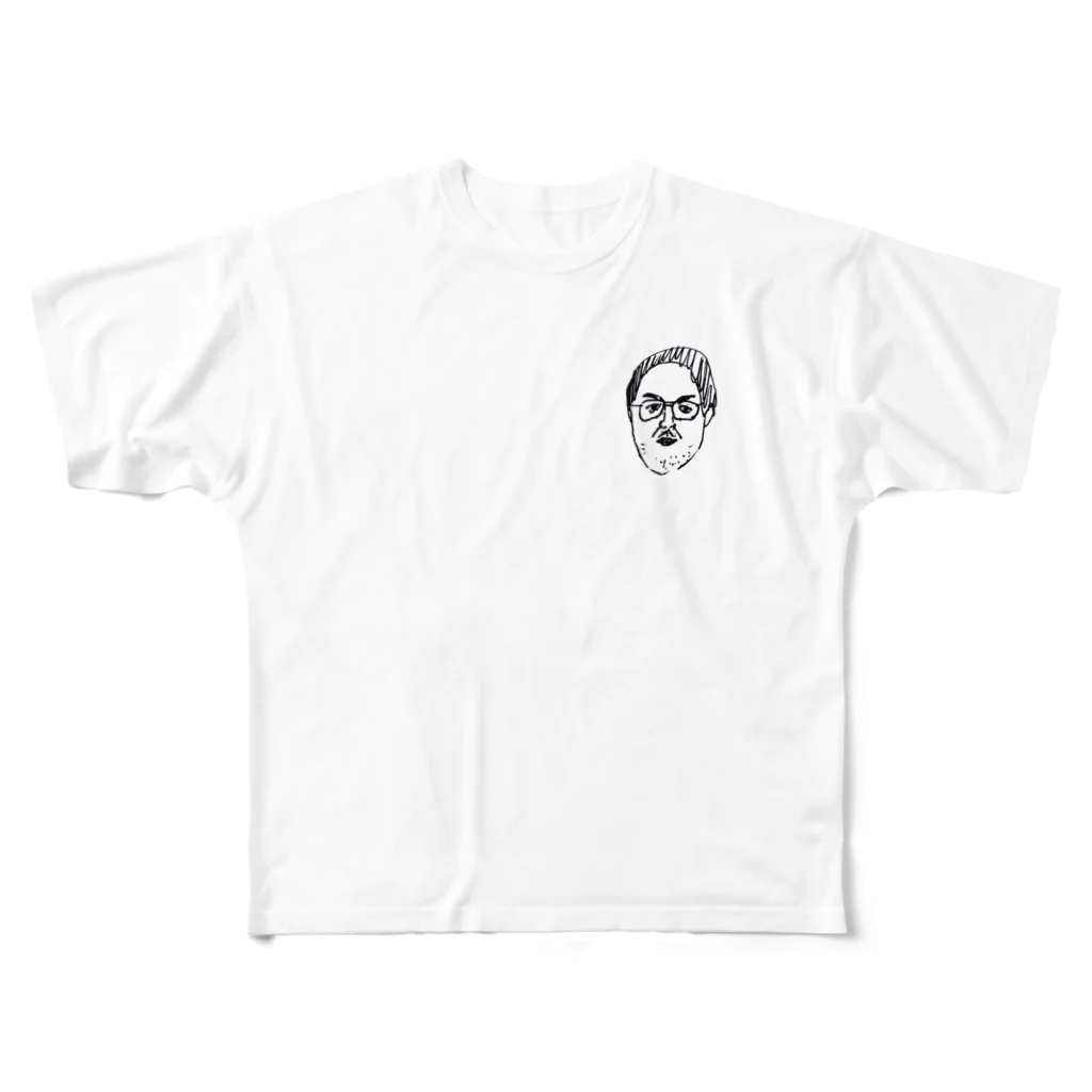 nekonekoskのメスブタ教授(face) フルグラフィックTシャツ