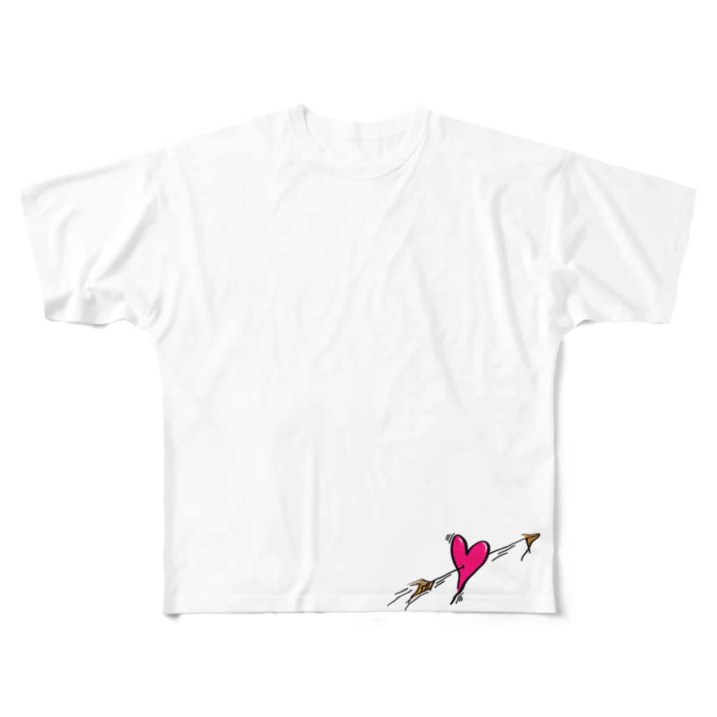 yuki-worksのHeart フルグラフィックTシャツ