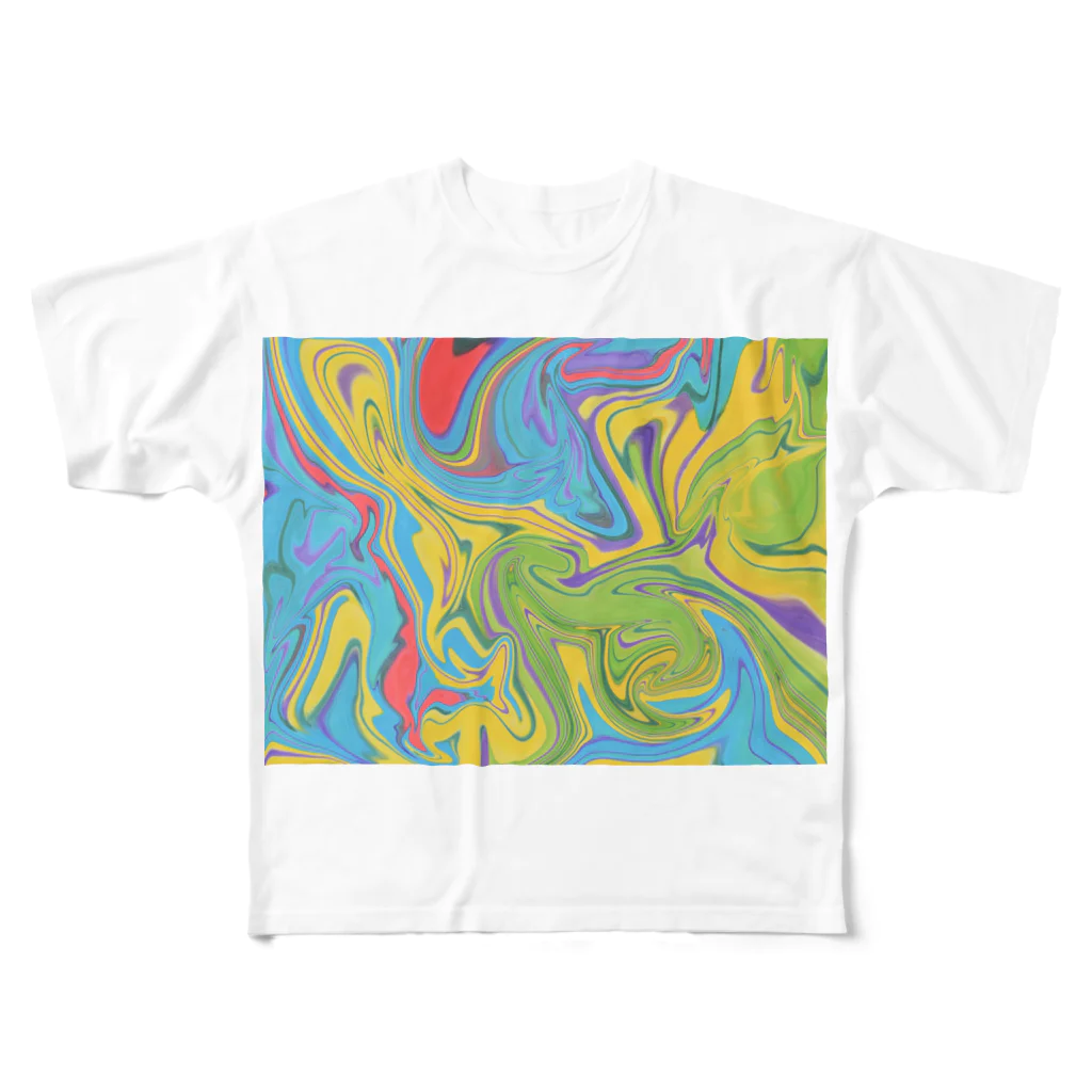 MatisyahuのColorful fluid フルグラフィックTシャツ