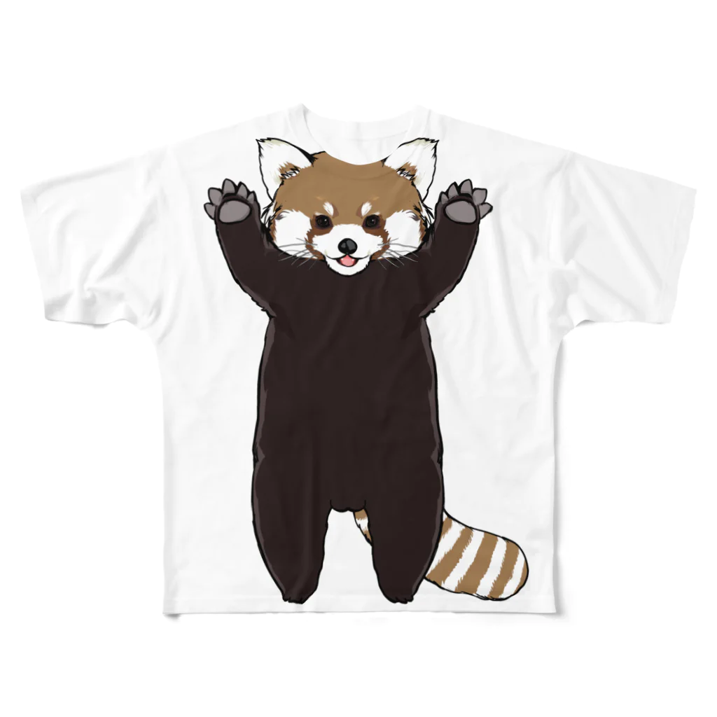 かざあなのレッサーパンダ威嚇 フルグラフィックTシャツ