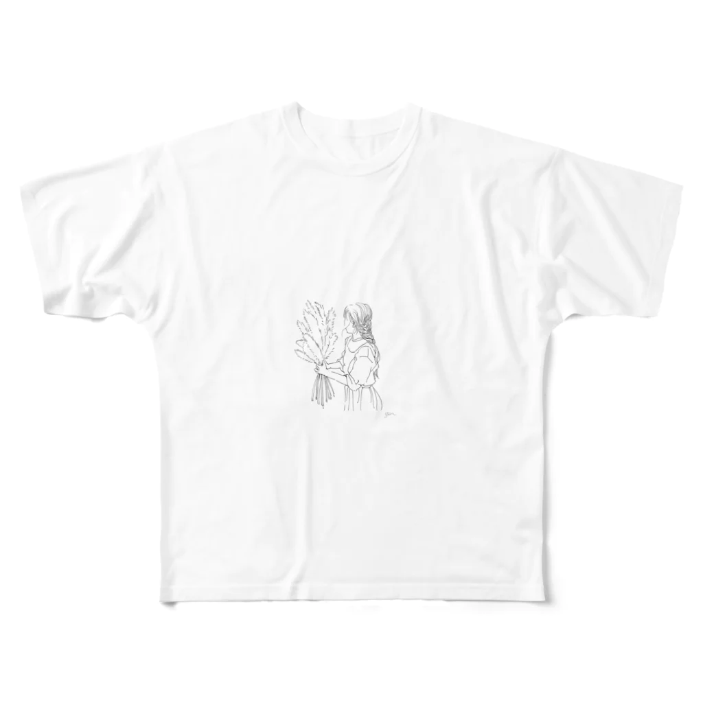 GEMs.のflower フルグラフィックTシャツ