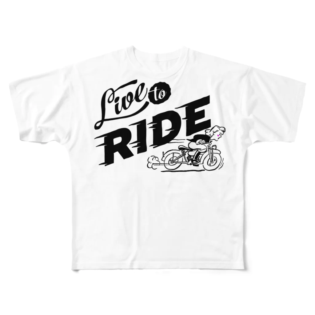 JOKERS FACTORYのLIVE TO RIDE フルグラフィックTシャツ