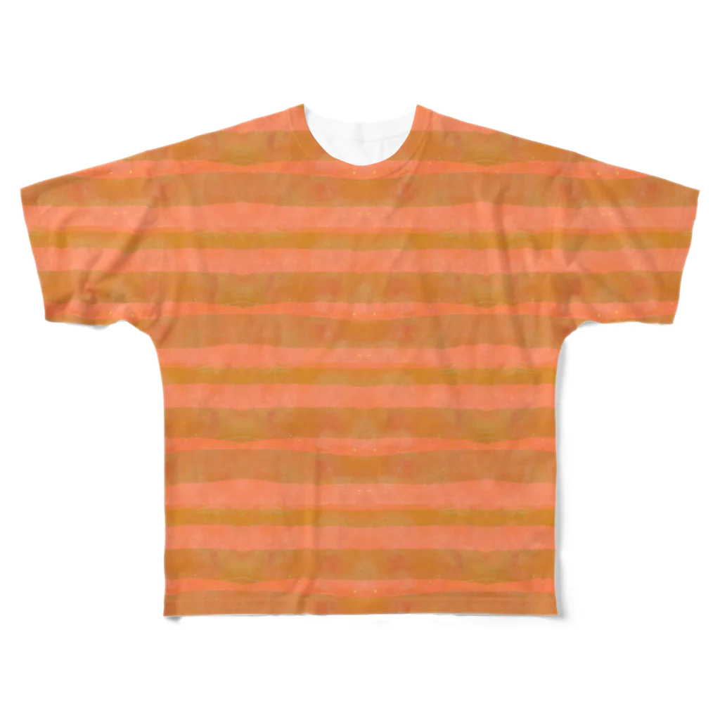 Yetiのストライプ フルグラフィックTシャツ