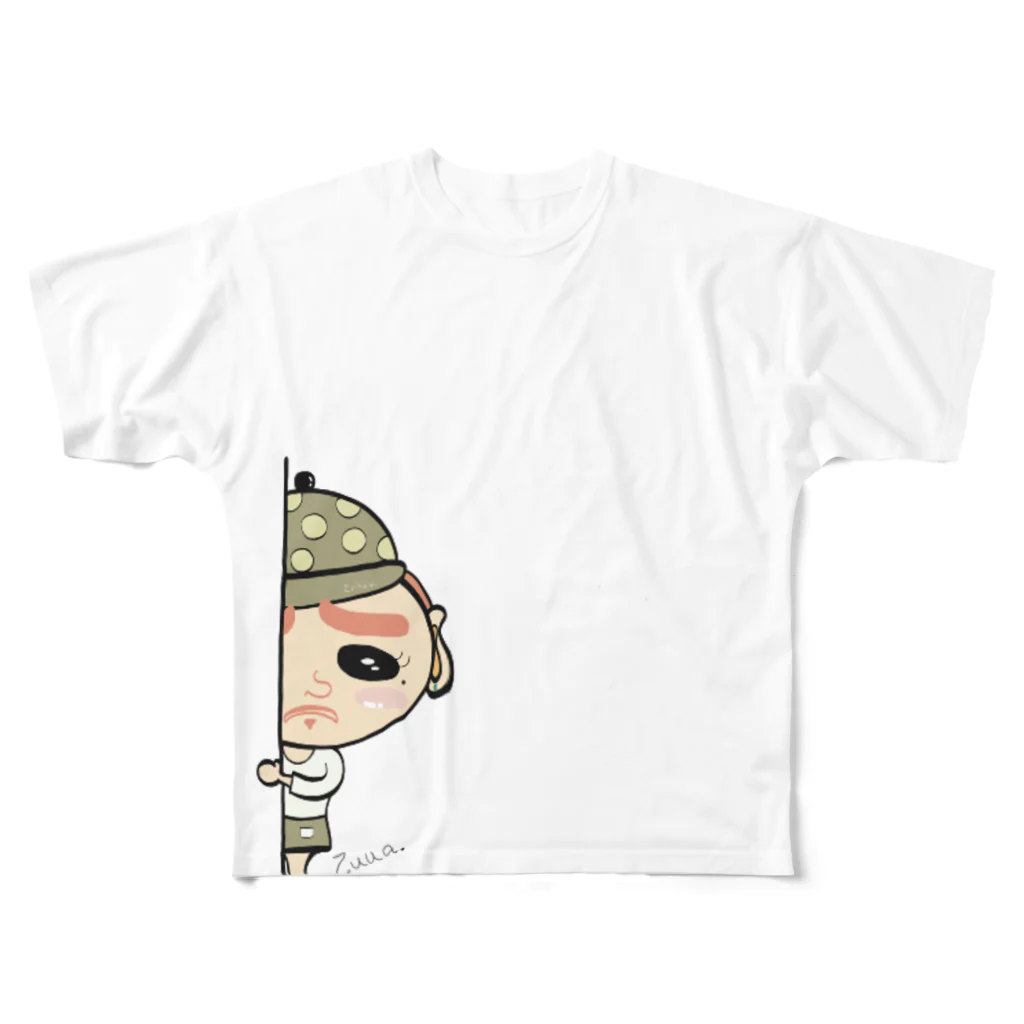 Zuuachanの怒られて隠れてるずーあちゃん All-Over Print T-Shirt