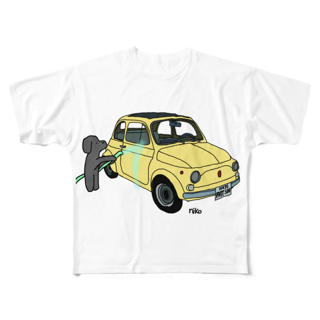 niko2019の洗車わんこ フルグラフィックTシャツ