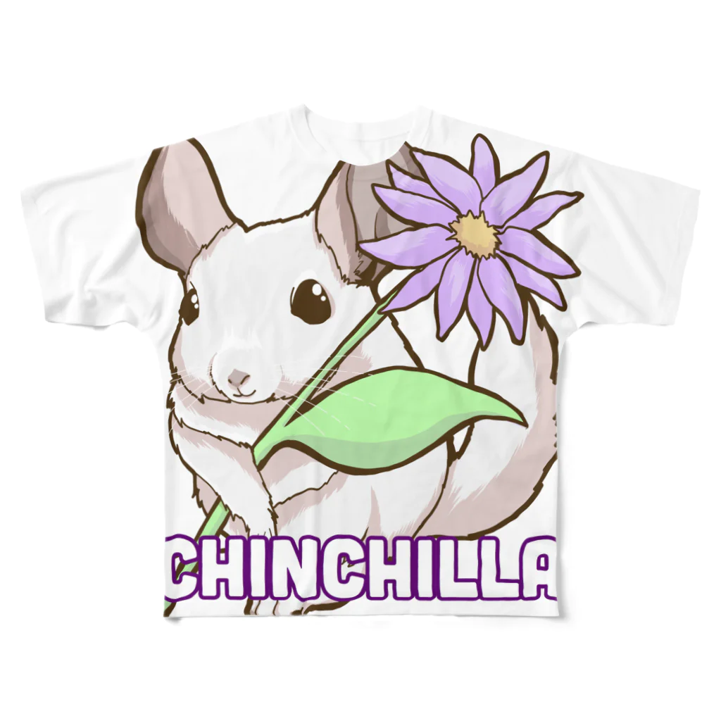 Lichtmuhleのチンチラと一輪の花 All-Over Print T-Shirt