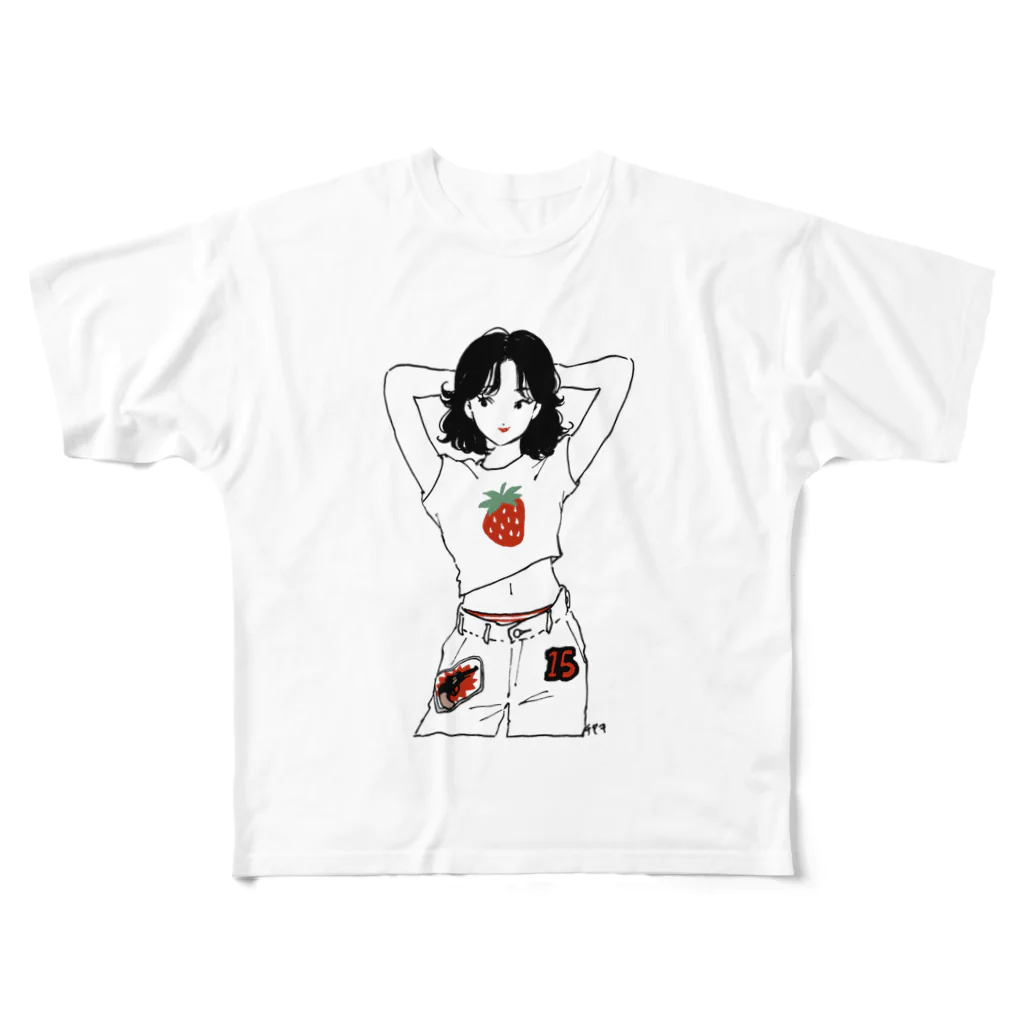 チヤキ CHAKIのいちご All-Over Print T-Shirt